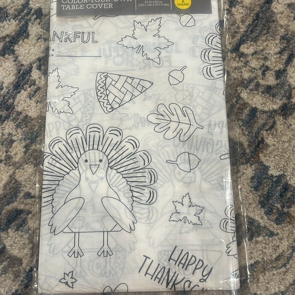 Spritz Thanksgiving Color your own Table Cover, 54 in. x 84 in. 2 Pack - Picture 4 of 4